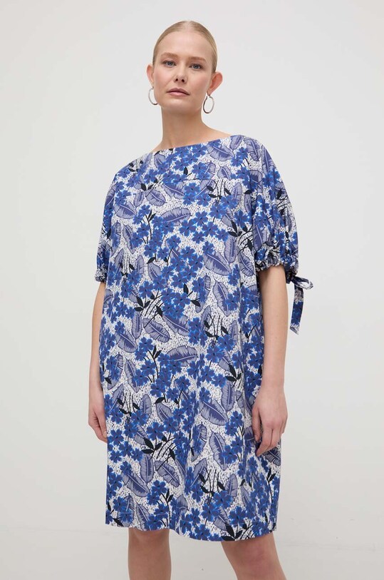 Бавовняна сукня Weekend Max Mara візерунок блакитний 2415221102600