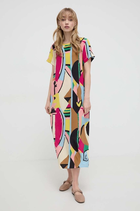 Weekend Max Mara sukienka jedwabna casual multicolor 2415221122600