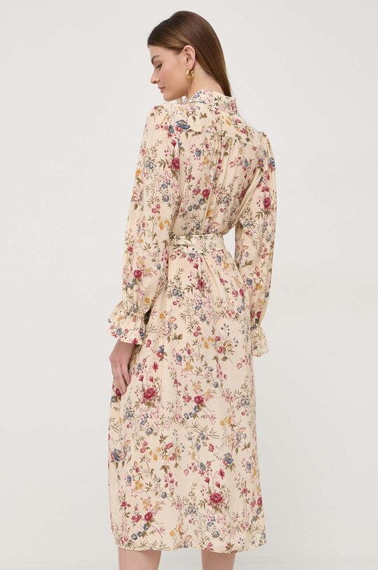 Odzież Weekend Max Mara sukienka jedwabna 2415221132600 beżowy