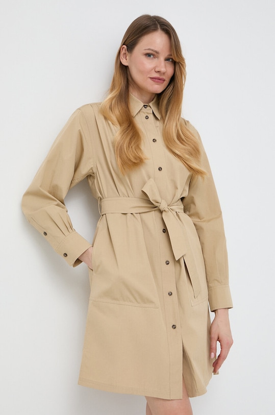 Weekend Max Mara rochie din bumbac fixat bej 2415221222600