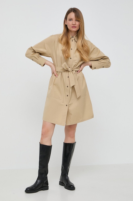 Weekend Max Mara rochie din bumbac 2415221222600 bej SS24