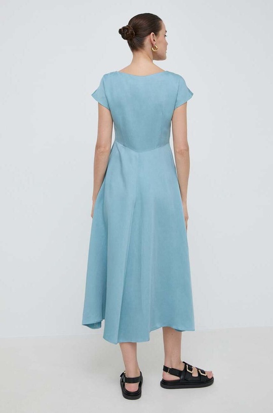 Odzież Weekend Max Mara sukienka z domieszką lnu 2415221242600 niebieski