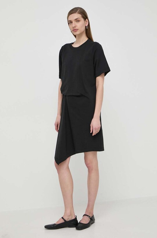 Weekend Max Mara sukienka bawełniana 2415621012600 czarny SS24