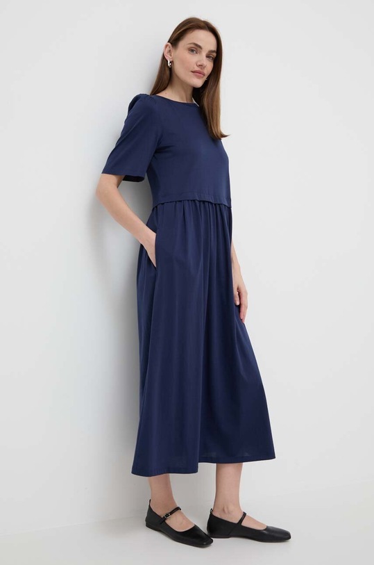 Weekend Max Mara sukienka bawełniana 2415621062600 granatowy SS24
