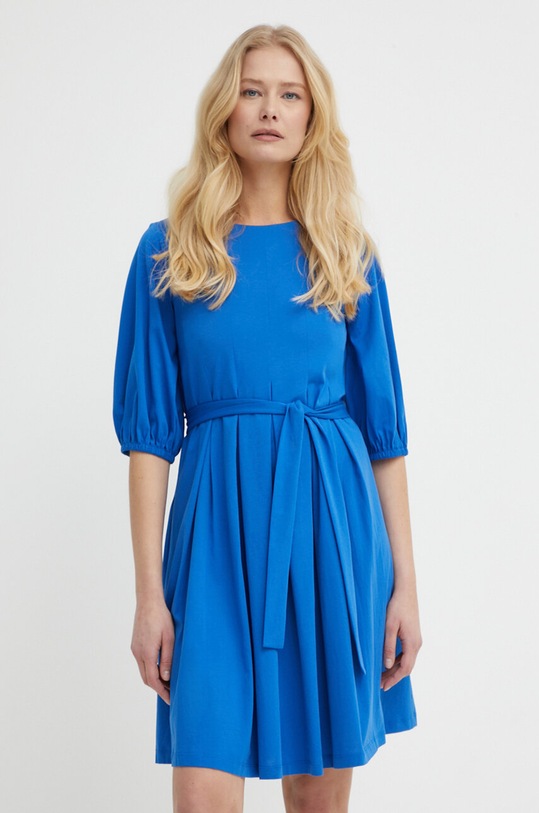 Bavlněné šaty Weekend Max Mara mini modrá 2415621072600