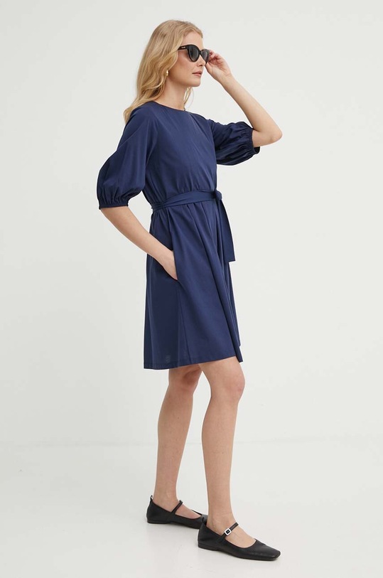 Bavlněné šaty Weekend Max Mara 2415621072600 námořnická modř SS24
