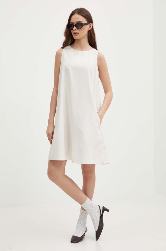 Βαμβακερό φόρεμα United Colors of Benetton casual μπεζ 464KDV04X