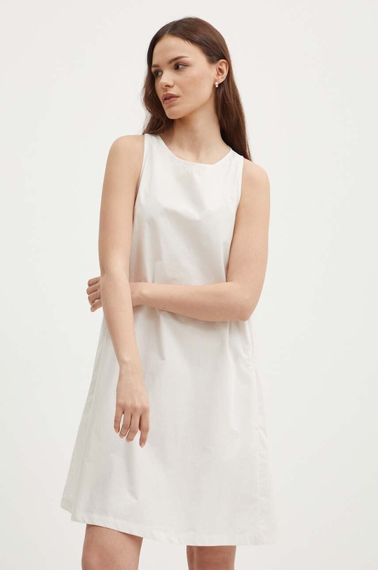 Βαμβακερό φόρεμα United Colors of Benetton 464KDV04X μπεζ SS24
