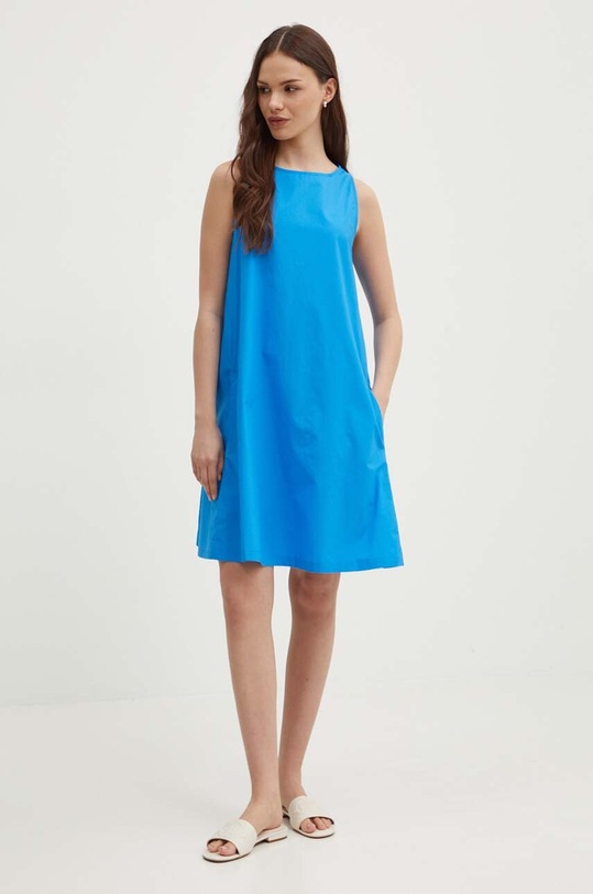 Памучна рокля United Colors of Benetton 464KDV04X син SS24