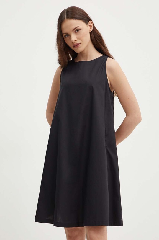 United Colors of Benetton sukienka bawełniana bawełna czarny 464KDV04X