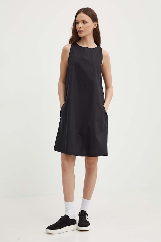 United Colors of Benetton sukienka bawełniana 464KDV04X czarny SS24