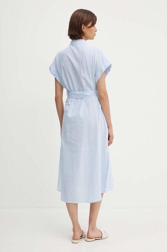 Odzież United Colors of Benetton sukienka z domieszką lnu 4QL3DV08R niebieski