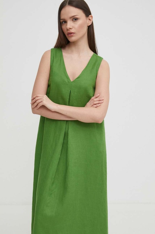 United Colors of Benetton vestito di lino verde 4AGHDV07C