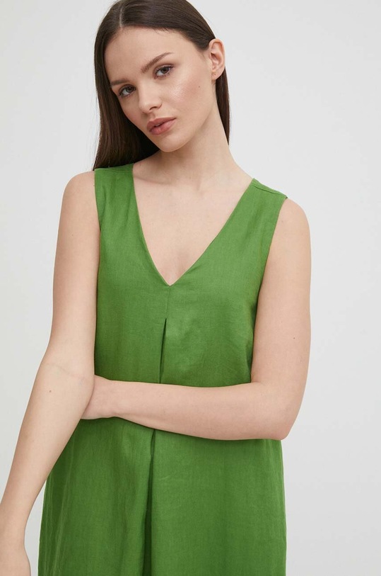 United Colors of Benetton vestito di lino 4AGHDV07C verde