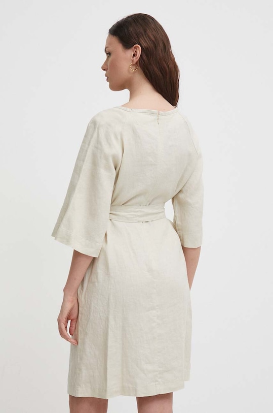 Одяг Льняна сукня United Colors of Benetton 4AGHDV07B бежевий
