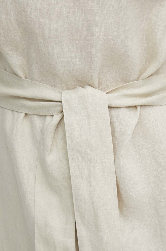 Льняна сукня United Colors of Benetton 4AGHDV07B бежевий