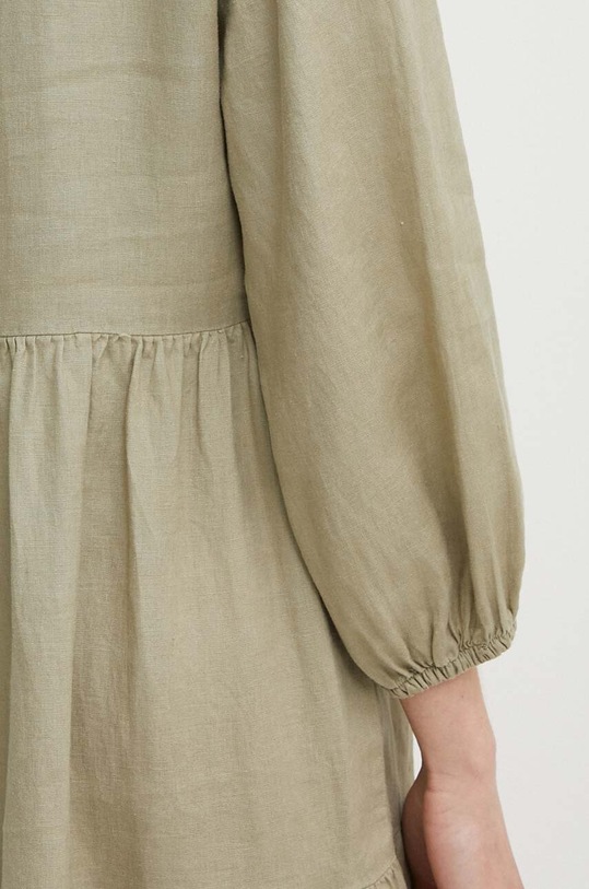 United Colors of Benetton sukienka lniana 4AGHDV07J zielony