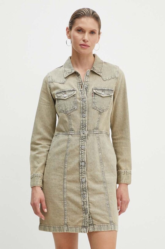 Rifľové šaty Levi's béžová A7592