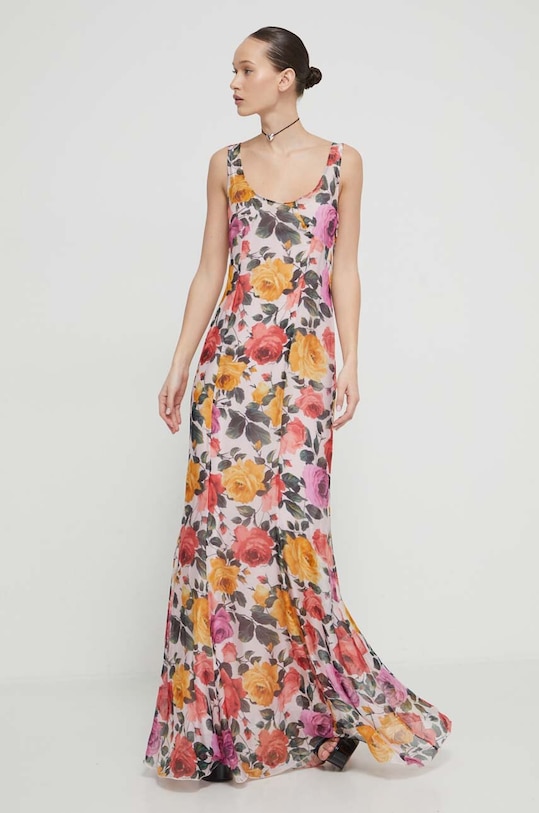 Blugirl Blumarine sukienka jedwabna multicolor RA4189.T3079