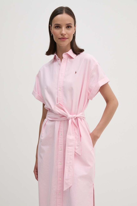 Бавовняна сукня Polo Ralph Lauren рожевий 211935153
