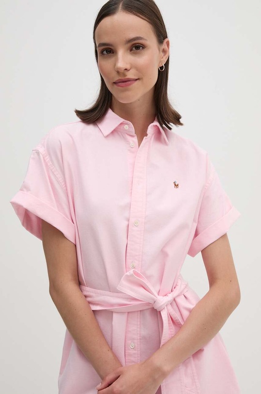 Бавовняна сукня Polo Ralph Lauren 211935153 рожевий