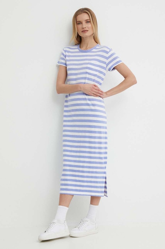Bavlněné šaty Polo Ralph Lauren maxi fialová 211935608