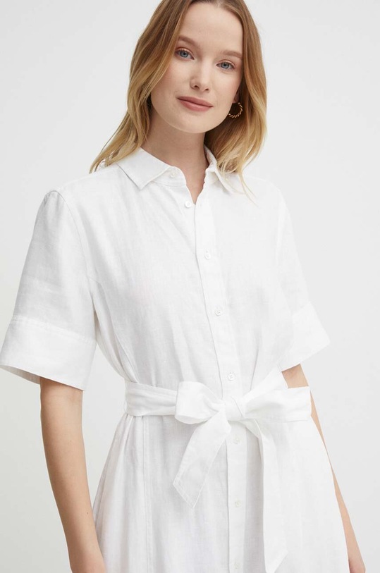 Ľanové šaty Polo Ralph Lauren biela 211935828
