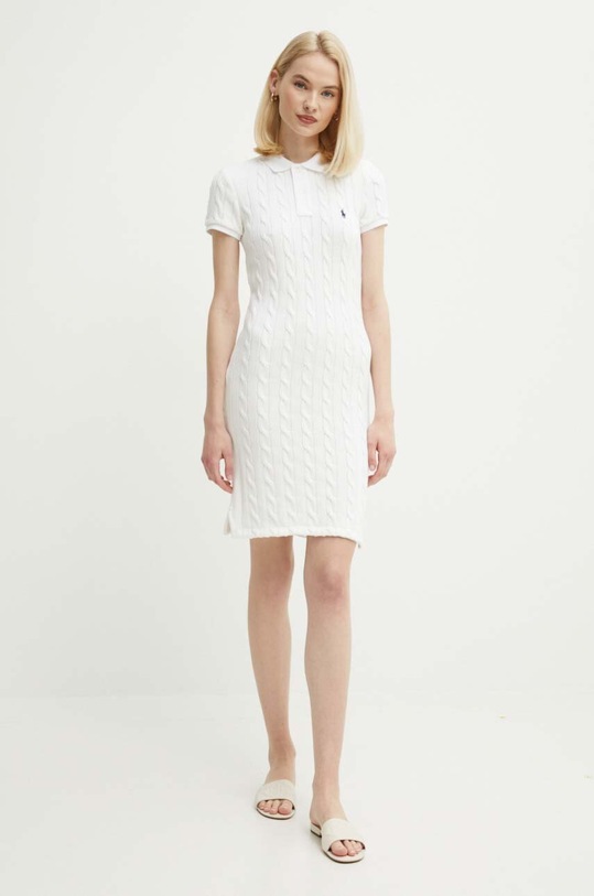 Βαμβακερό φόρεμα Polo Ralph Lauren 211943139 λευκό SS24
