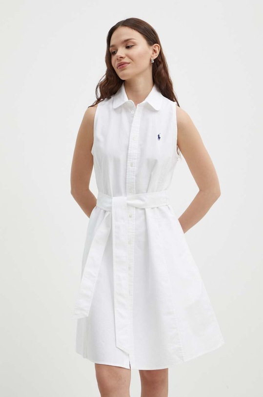 Хлопковое платье Polo Ralph Lauren casual белый 211943505