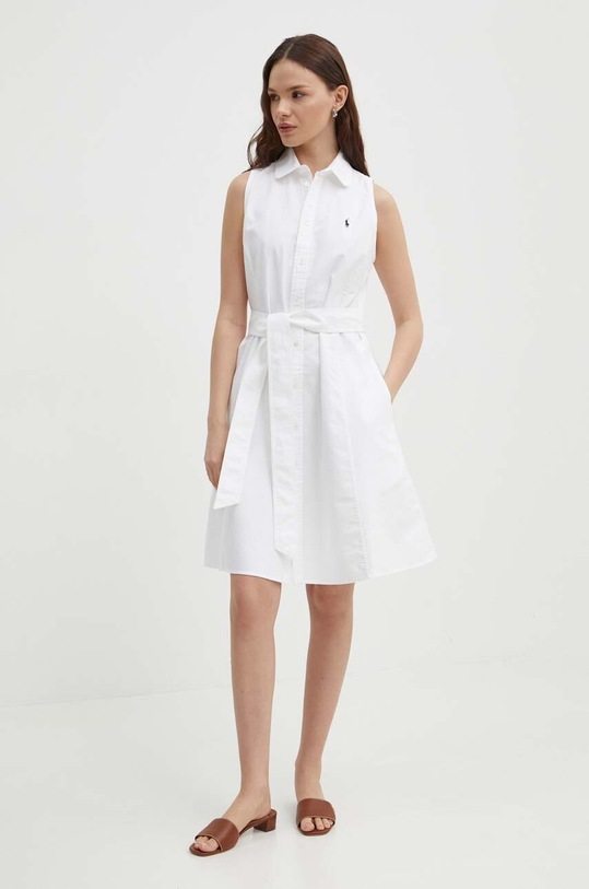 Хлопковое платье Polo Ralph Lauren 211943505 белый SS24