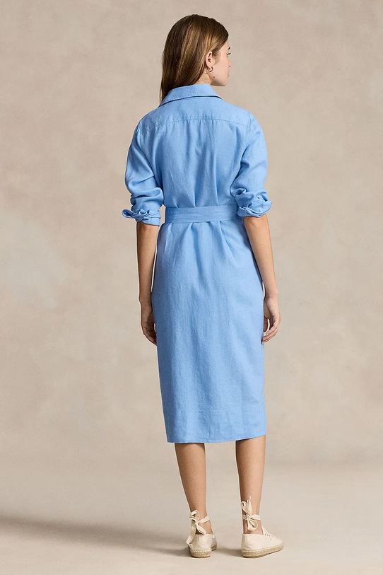 Polo Ralph Lauren vászon ruha 211943992 kék SS25