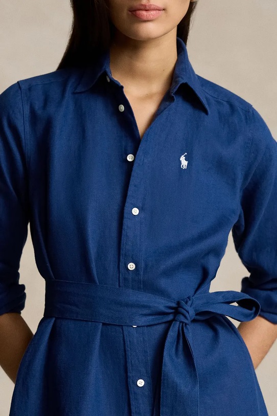 Льняное платье Polo Ralph Lauren тёмно-синий 211943992