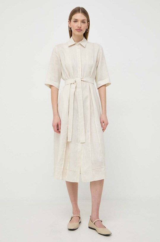 Max Mara Leisure rochie din in 2416221028600 bej SS24