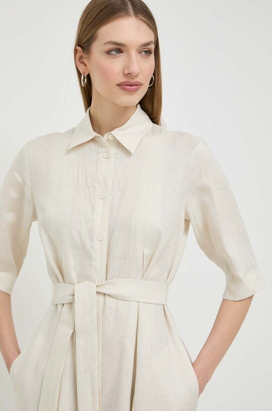 Max Mara Leisure rochie din in bej 2416221028600