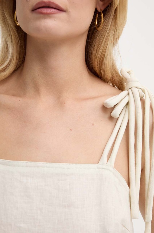 Λινό φόρεμα Max Mara Leisure 2416221038600 μπεζ