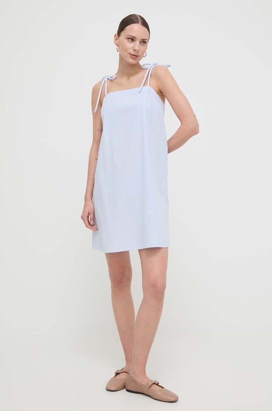 Max Mara Leisure rochie din bumbac 2416221058600 albastru SS24