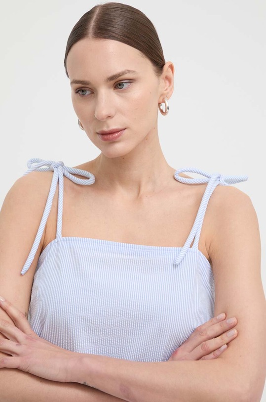 Max Mara Leisure rochie din bumbac albastru 2416221058600