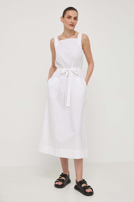 Max Mara Leisure rochie din bumbac midi alb 2416221068600