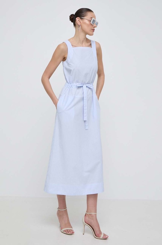 Max Mara Leisure rochie din bumbac albastru 2416221068600