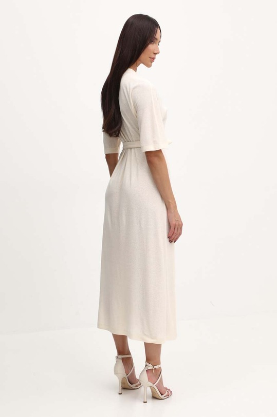 Odzież Max Mara Leisure sukienka lniana 2416621078600 beżowy
