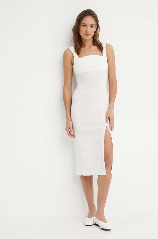 Sisley rochie din in 4YNELV05Q bej SS24