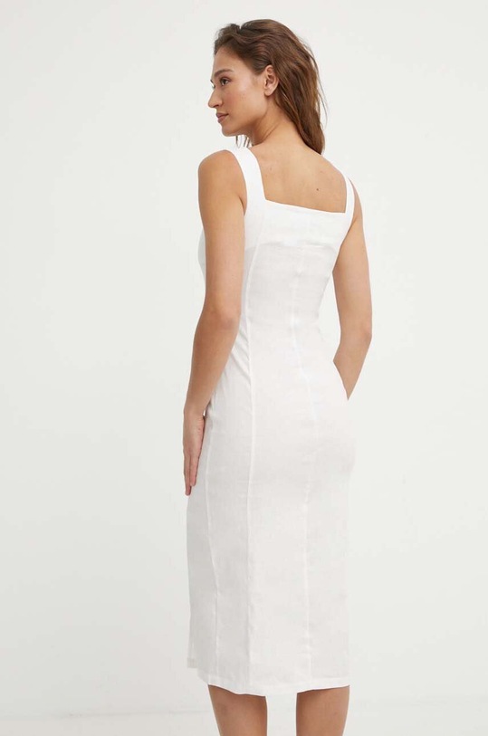 Îmbrăcăminte Sisley rochie din in 4YNELV05Q bej