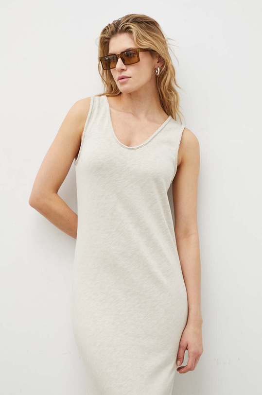 Îmbrăcăminte American Vintage rochie din bumbac SON14AGE24 bej