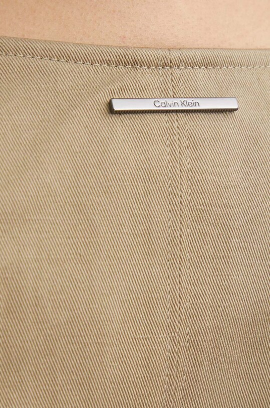 Calvin Klein sukienka z domieszką lnu K20K206947 zielony