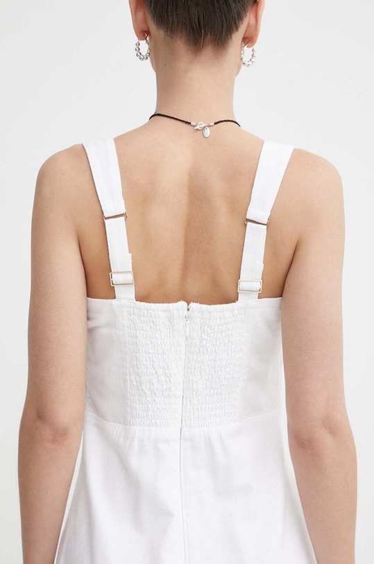 Lněné šaty Abercrombie & Fitch KI159.4021.100 bílá