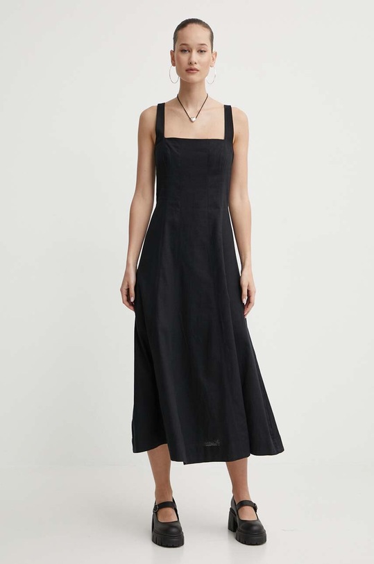 Abercrombie & Fitch sukienka lniana KI159.4068.900 czarny SS24