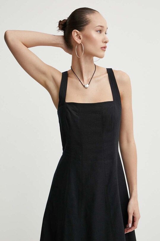 Abercrombie & Fitch sukienka lniana czarny KI159.4068.900