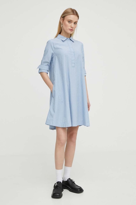 Bavlněné šaty Marc O'Polo áčkový modrá 442093921321