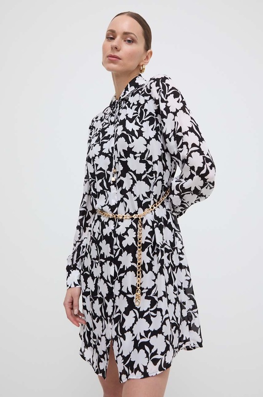 MICHAEL Michael Kors rochie din amestec de matase mini negru MS480LCAUY