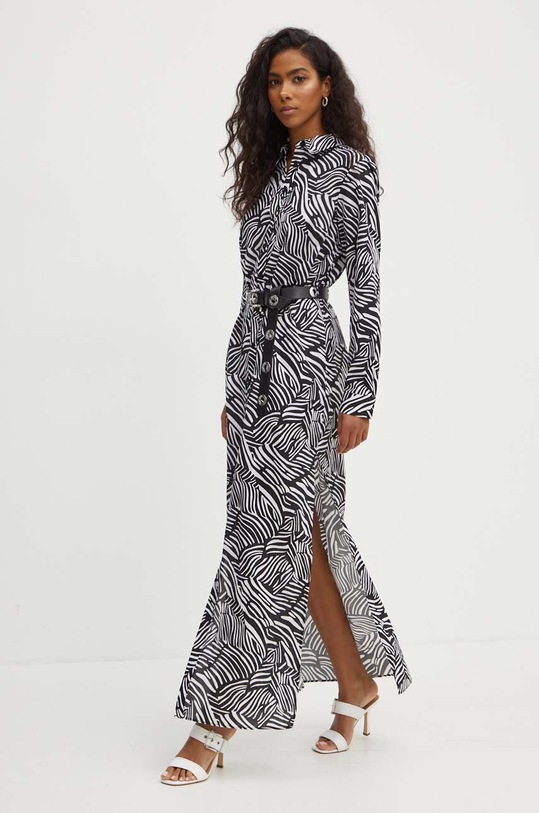 Βαμβακερό φόρεμα MICHAEL Michael Kors MS4829WETX μαύρο SS24